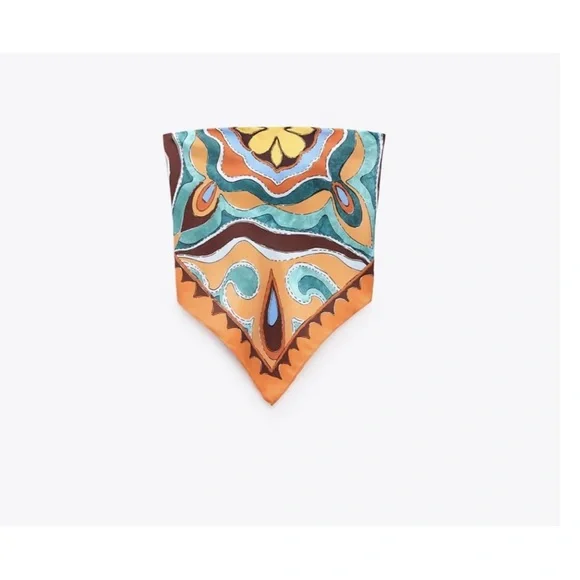 ZARA BANDANA TOP ORANGE - Picture 4 of 7